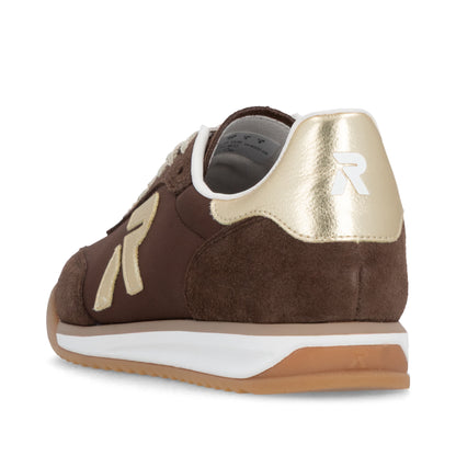 Rieker W4000-25 Tabak Brown & Light Gold Trainers