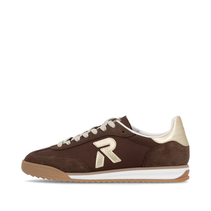 Rieker W4000-25 Tabak Brown & Light Gold Trainers