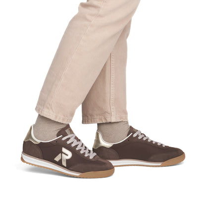 Rieker W4000-25 Tabak Brown & Light Gold Trainers