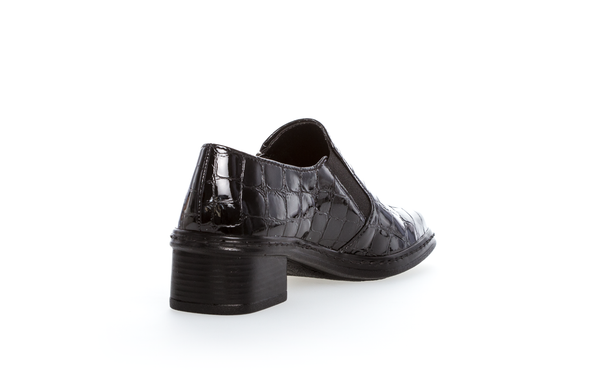 Gabor 04.443.97 Black Patent Croc Print Slip On Loafers