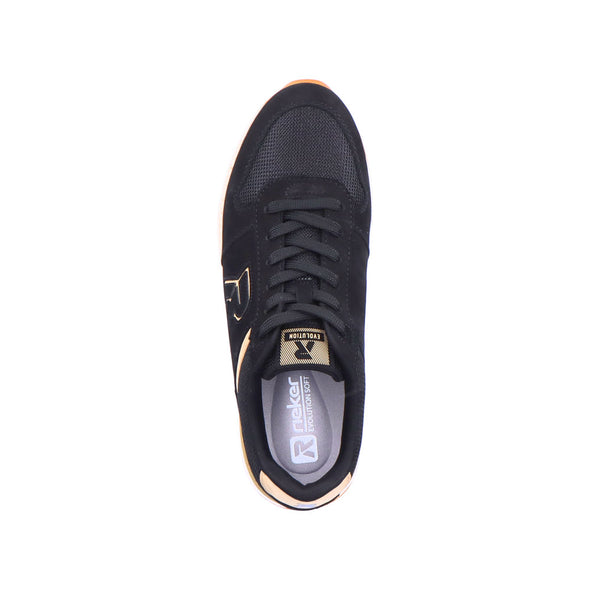 Rieker 07601-01 Evolution Black & Sand Sneakers