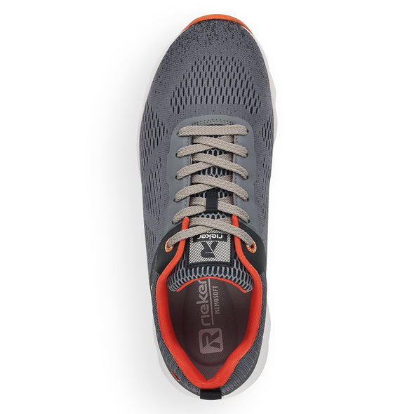 Rieker 07806-45 Evolution Grey/Black & Orange Combi Trainers/Sneakers
