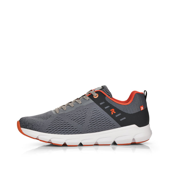 Rieker 07806-45 Evolution Grey/Black & Orange Combi Trainers/Sneakers