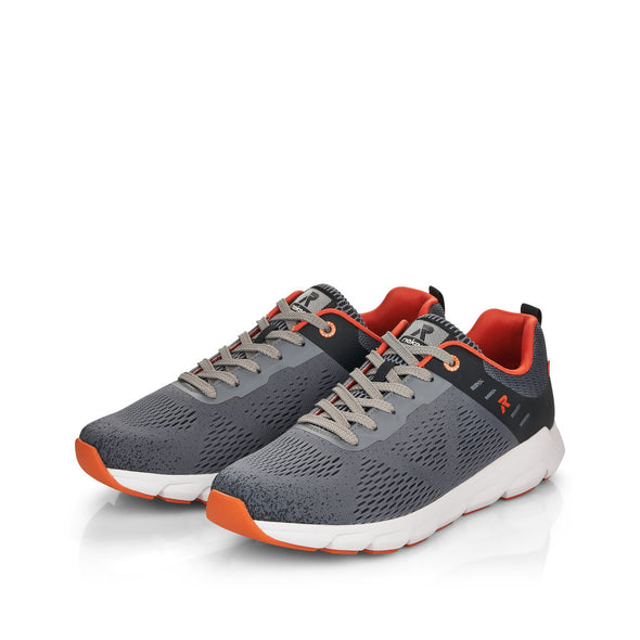 Rieker 07806-45 Evolution Grey/Black & Orange Combi Trainers/Sneakers