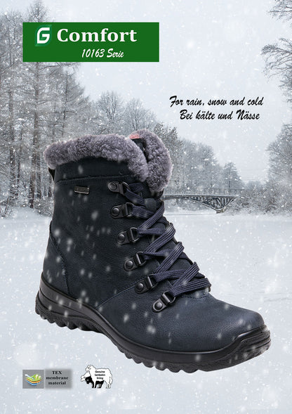 G Comfort 10163 Tex Ocean Navy Fur Boots