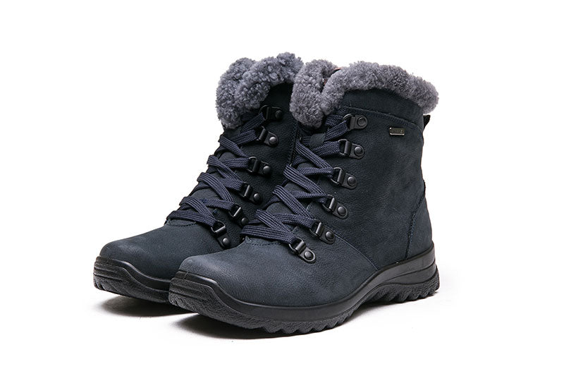 G Comfort 10163 Tex Ocean Navy Fur Boots