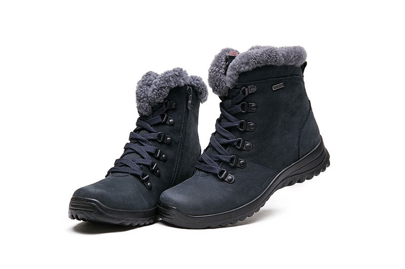 G Comfort 10163 Tex Ocean Navy Fur Boots