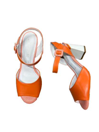 Loretta Vitale 10795-517-653X Orange & White Block Heels
