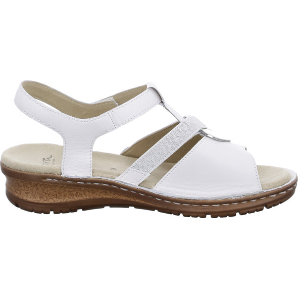 Ara 12-27272-78 White & Silver G Fit Velcro Sandals with Slingback Strap