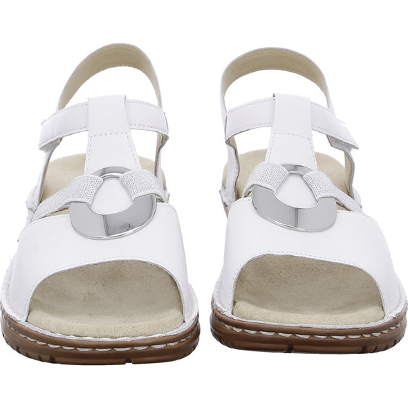 Ara 12-27272-78 White & Silver G Fit Velcro Sandals with Slingback Strap