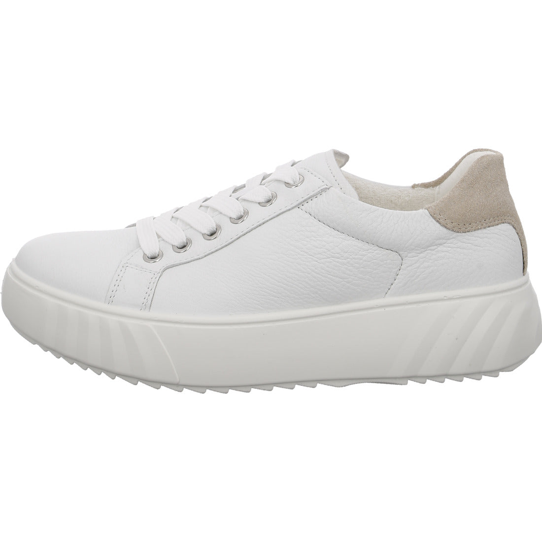 Ara 12-46523 04 Monaco White & Beige Back H Extra Wide Fit Sneakers
