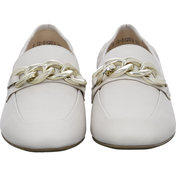Ara 12-51203-09 Lyon Cream H Fit Loafers with Chain