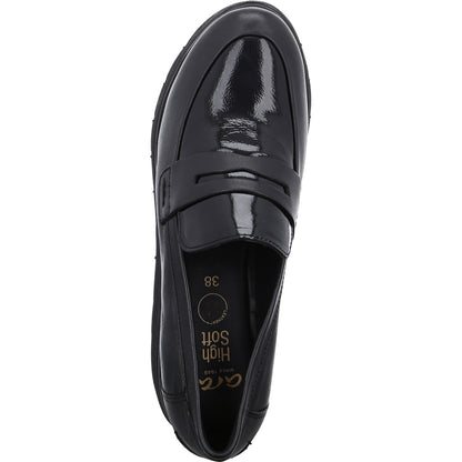 Ara 12-53702-01 Black Slip On Wedge Loafers