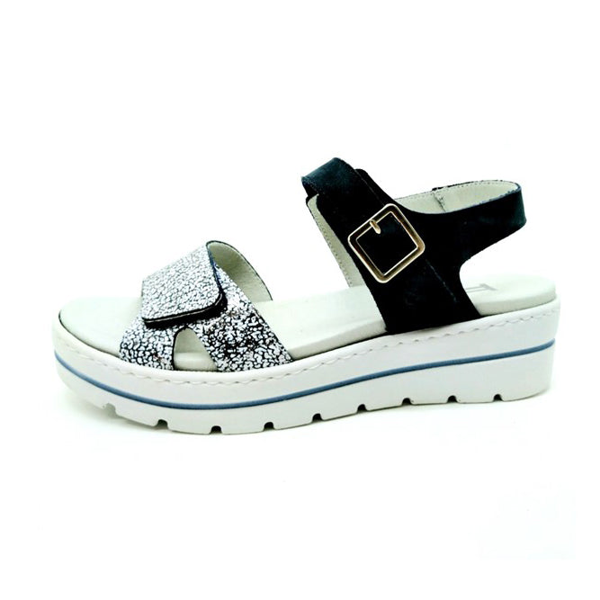 Notton 2011 Navy Blue & Wedge Velcro Sandals – The Shoe
