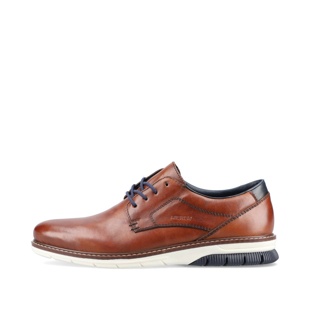 Rieker 14402-24 Tan Brown, Cream & Navy Shoes