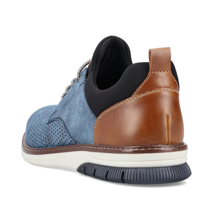 Rieker 14450-14 Denim Blue Pinhole & Black Combi Slip On Shoes