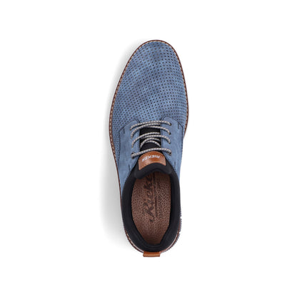 Rieker 14450-14 Denim Blue Pinhole & Black Combi Slip On Shoes