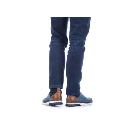 Rieker 14450-14 Denim Blue Pinhole & Black Combi Slip On Shoes