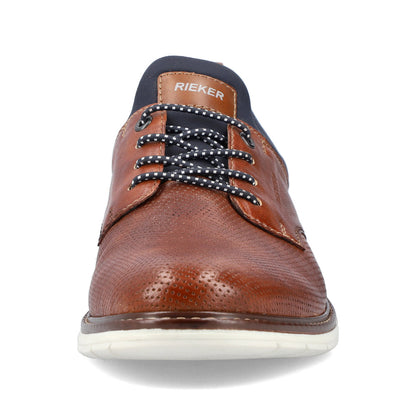 Rieker 14450-22 Tan Brown & Navy Combi Lace Sneakers