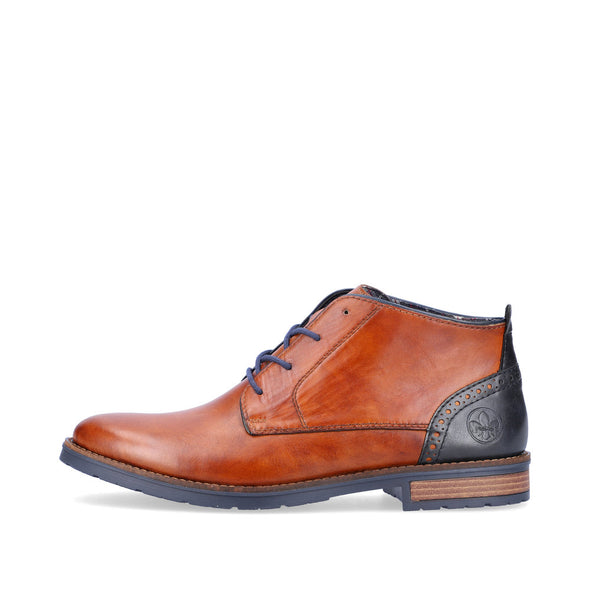 Rieker 14605-22 Tan & Navy Trim Ankle Boots