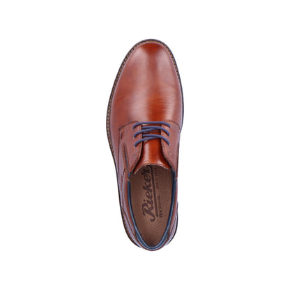 Rieker 14621-24 Tan Formal Shoes with Navy Laces & Elastic