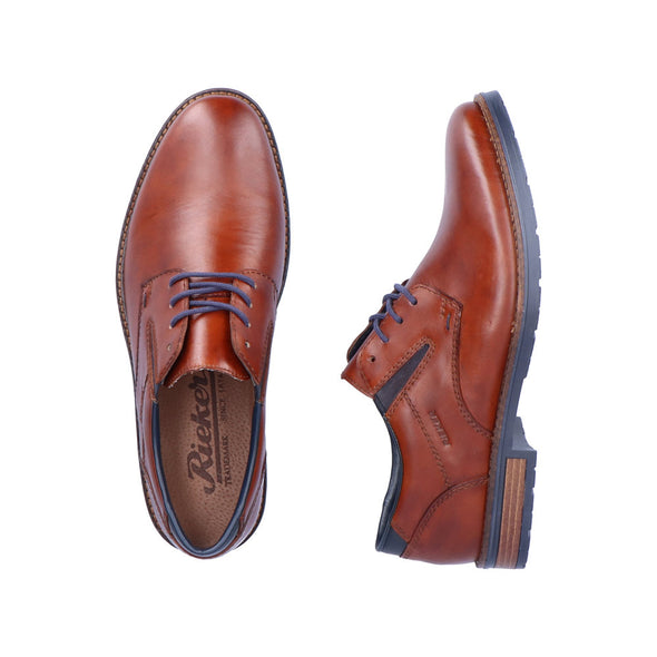 Rieker 14621-24 Brown Formal Shoes with Navy Laces