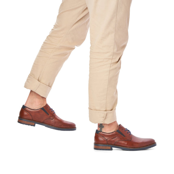 Rieker 14621-24 Brown Formal Shoes with Navy Laces