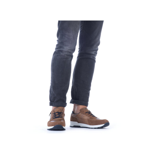 Rieker 15115-24 Brown & Navy Combi Sneakers with Zip