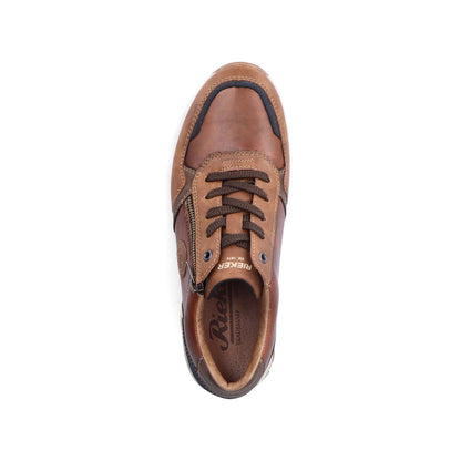 Rieker 15130-90 Brown Sneakers with Zip & Navy Heel