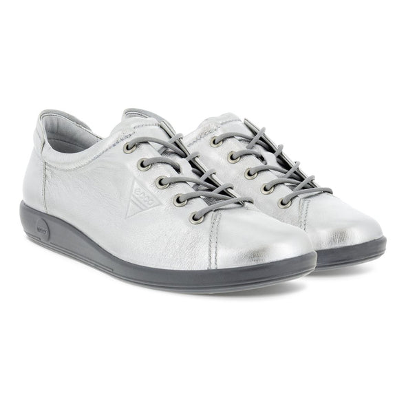 Ecco 206503 11708 Soft 2.0 Alusilver Silver Lace Shoes