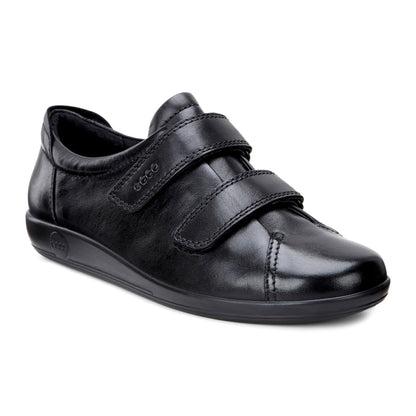 Ecco 206513 56723 Soft 2.0 Black Velcro Casual Shoes with Black Sole