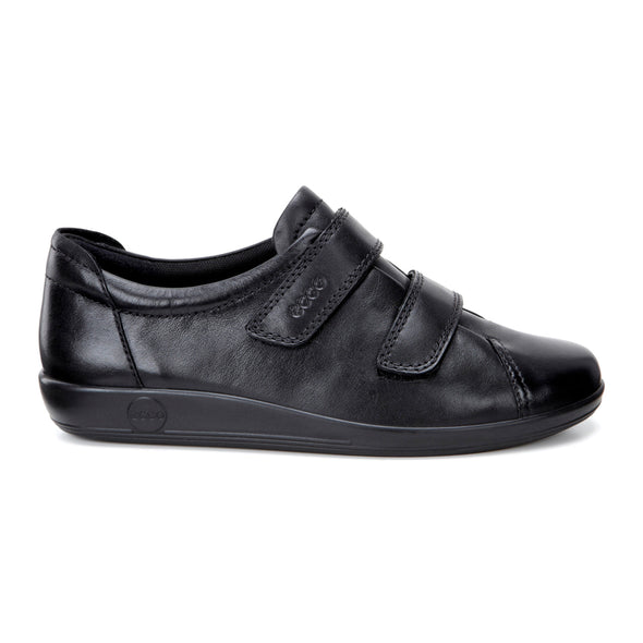 Ecco 206513 56723 Soft 2.0 Black Velcro Casual Shoes with Black Sole