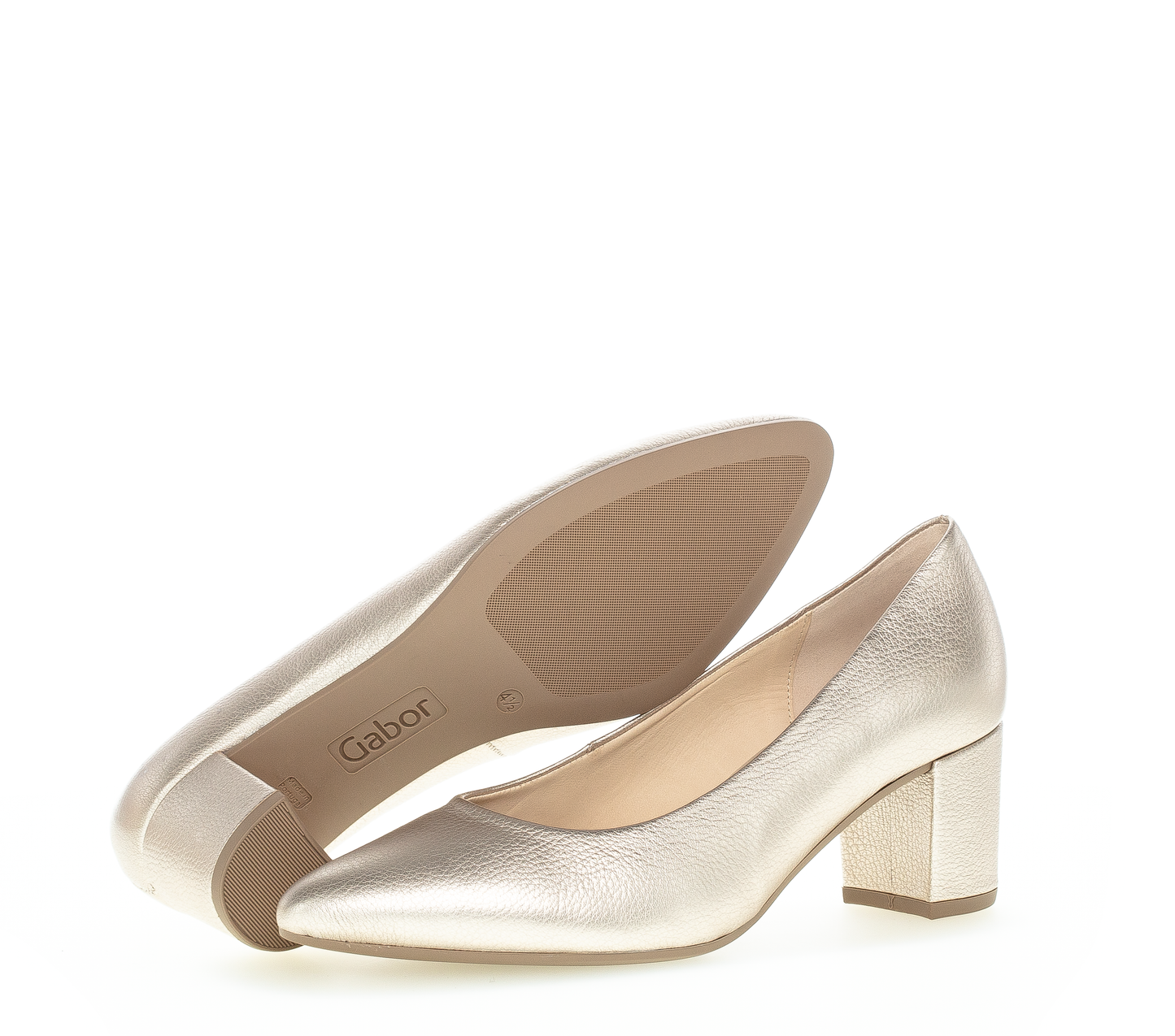 Gabor 21.450.62 Puder/Champagne Gold Block Heels