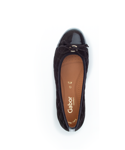 Gabor 22.622.47 Comfort Black Suede Slip On Pumps