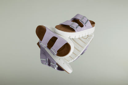 Birkenstock 1023499 Papillio Arizona Chunky Purple Frog Suede Sandals