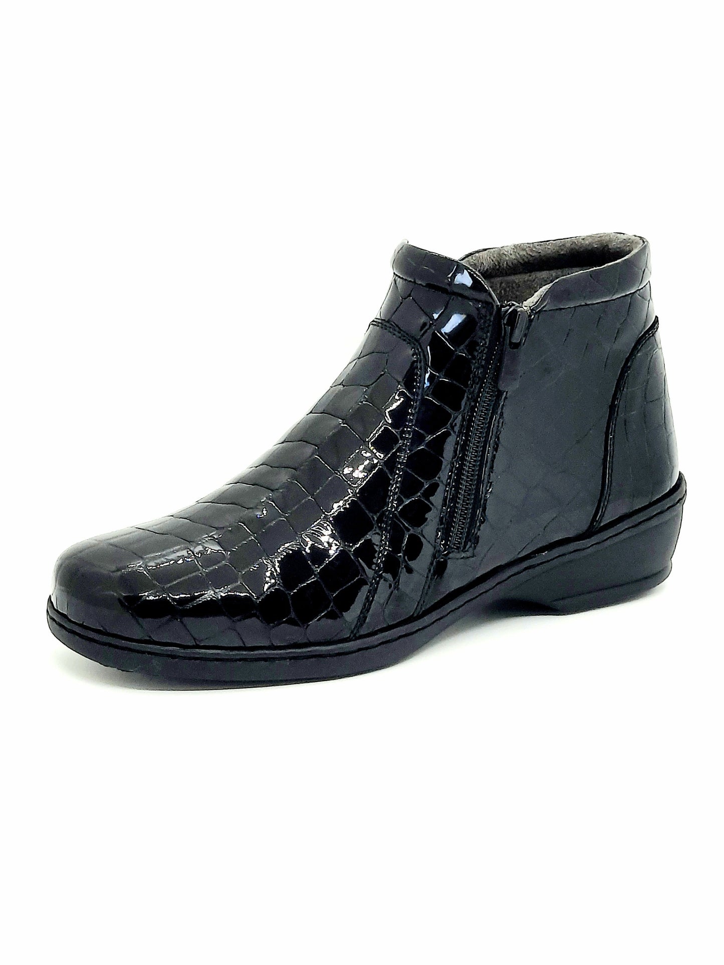 Notton 0461/2314 Black Croc Zip Boots