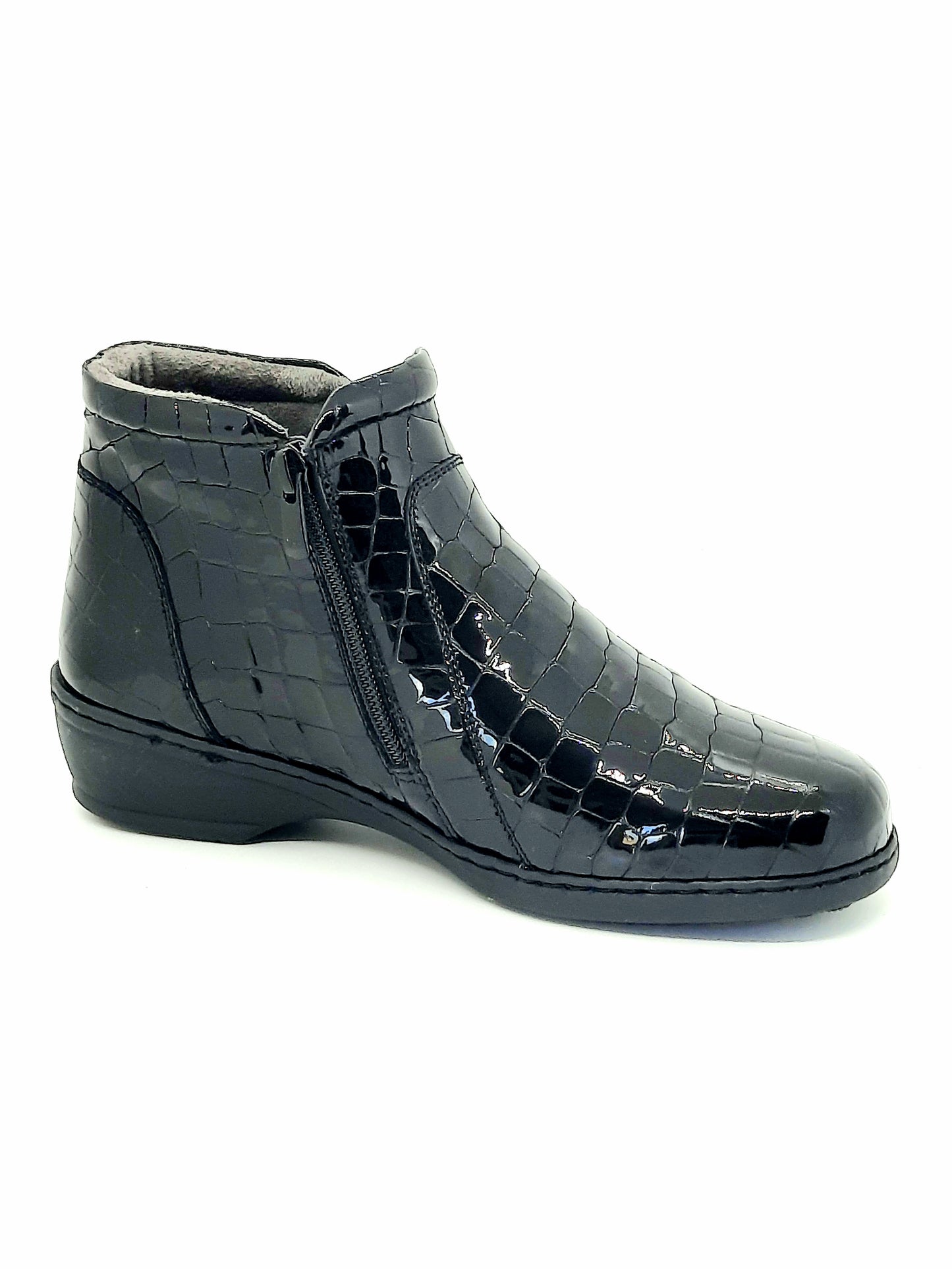 Notton 0461/2314 Black Croc Zip Boots
