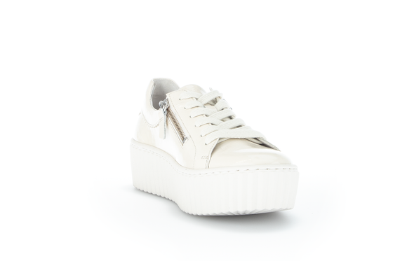 Gabor 23.200.91 Latte Cream Patent Sneakers with 2 Zips