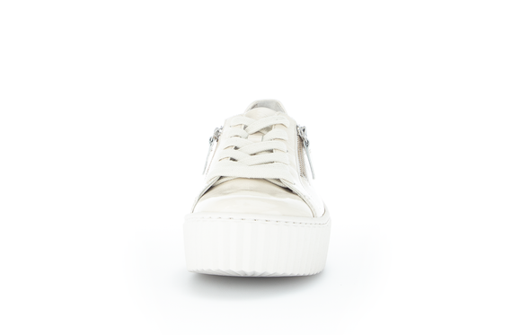 Gabor 23.200.91 Latte Cream Patent Sneakers with 2 Zips