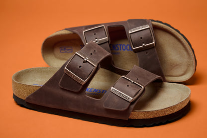 Birkenstock 0452761 Arizona Soft Footbed Natural Leather Oiled Habana Brown Sandals