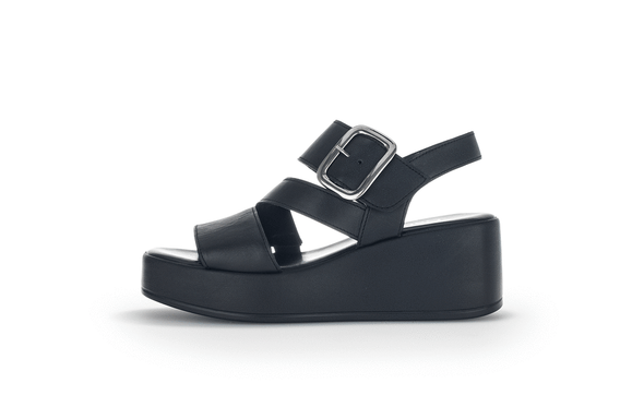 Gabor 24.533.27 Black Velcro Strappy Platform Sandals