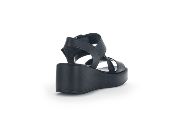 Gabor 24.533.27 Black Velcro Strappy Platform Sandals