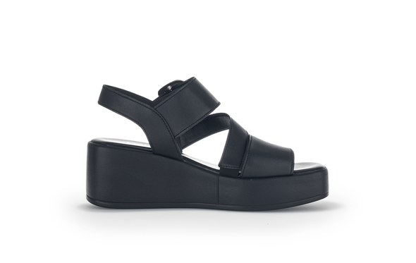 Gabor 24.533.27 Black Velcro Strappy Platform Sandals