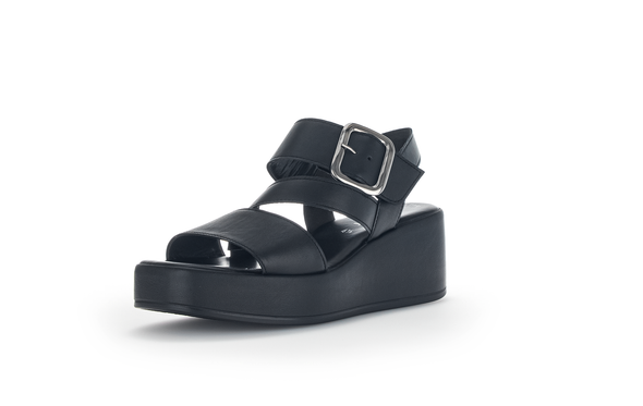Gabor 24.533.27 Black Velcro Strappy Platform Sandals