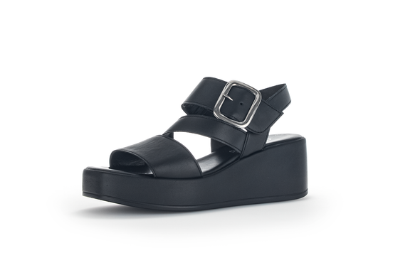 Gabor 24.533.27 Black Velcro Strappy Platform Sandals