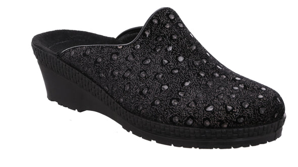 Rohde 2457 90 Black Shimmer Slippers