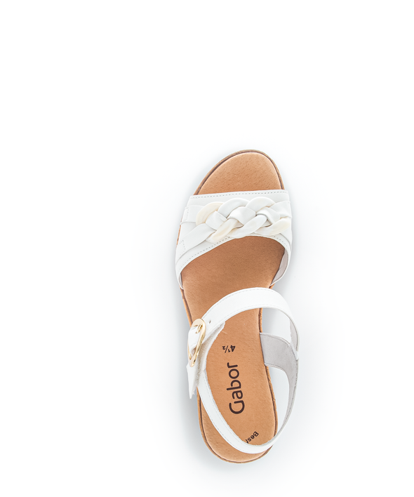 Gabor 24.761.20 Latte Cream Block Heel Sandals