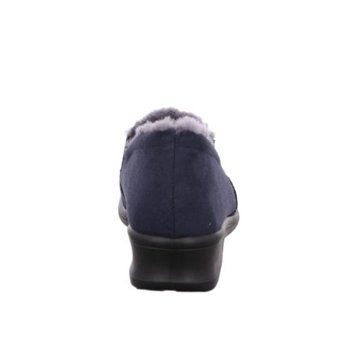 Rohde 2516-56 Ocean/Navy Blue Fur Slippers
