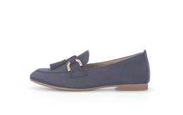 Gabor 25.212.16 Navy Blue Slip On Loafers with Gold Detail