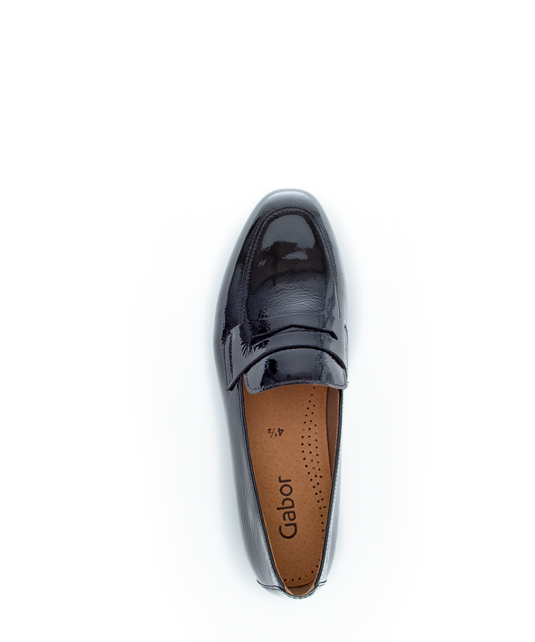 Gabor 25.213.97 Black Patent Slip On Moccasins